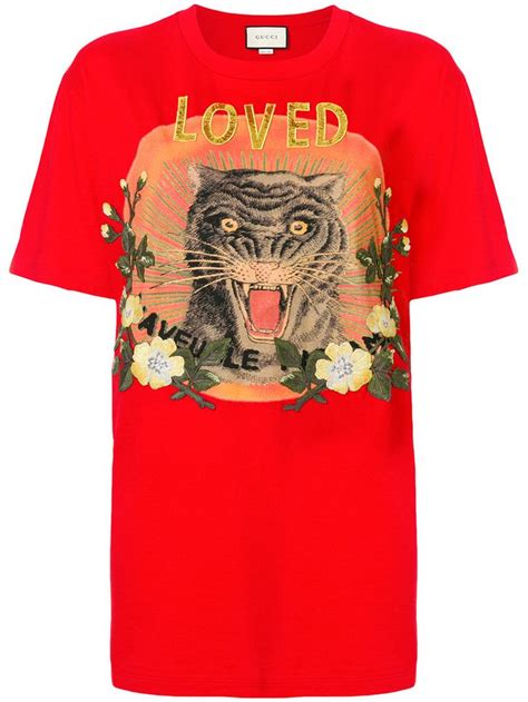 loved cotton t-shirt gucci|gucci logo t shirt.